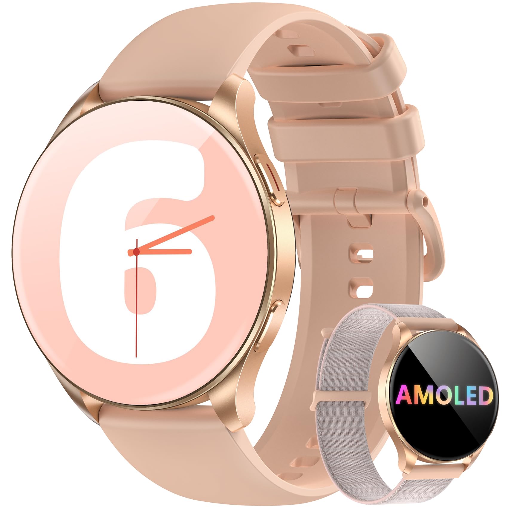 Blackview Montre Connectée Smartwatch Hommes Femmes - Écran AMOLED 1.43", Appels Téléphoniques Directs, Moniteur Fréquence Cardiaque 24/7 et Sommeil, Compatible Android iOS, Montre Sport Étanche IP68