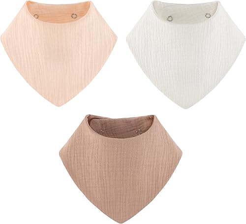 Baberos de muselina para bebé, bandana, 100% algodón, absorbentes, suaves, reversibles, juego de 6 unidades para alimentación, dentición