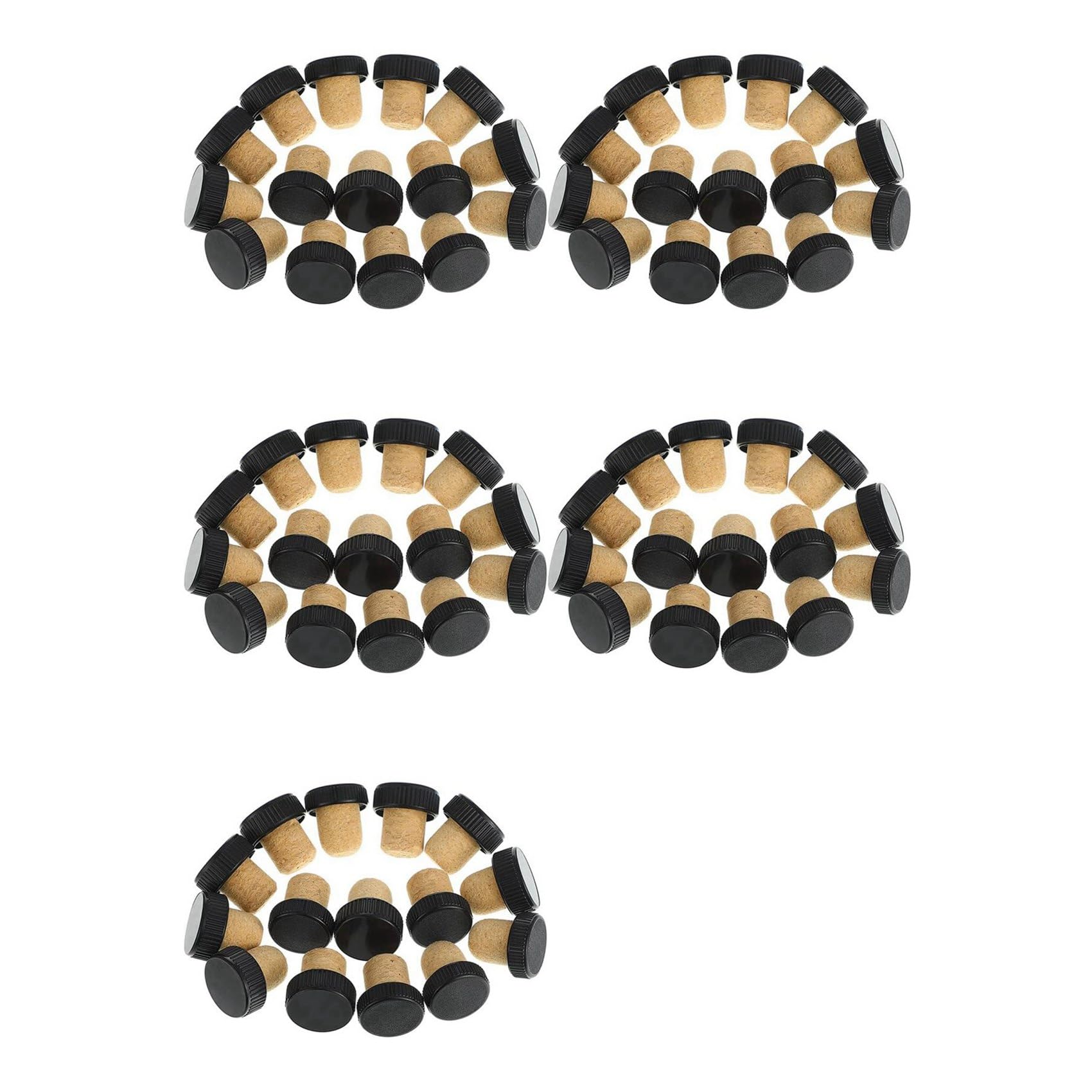 Hndhbfgrt 250x Cork Plugs Cork Stoppers Tasting Corks T-Shape Wine Corks with Plastic Top Wooden Wine Bottle Stopper Bottle Plugs