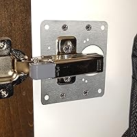 Vista 6 de 4 piezas de placa de reparación de bisagras, acero inoxidable, para fijar la placa lateral de bisagra, pieza de reparación con tornillos de montaje