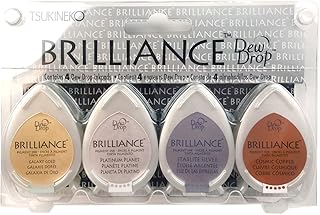 Tsukineko 4-Pack Brilliance Dew Drop Inkpads, Planetarium