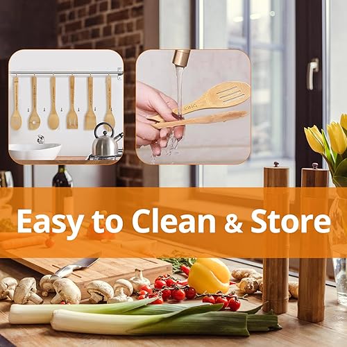 Miniatura 4 de Divertido juego de cucharas de madera, 6 cucharas de cocina de madera, cuchara de café de madera grabada con frases divertidas, cucharas de madera