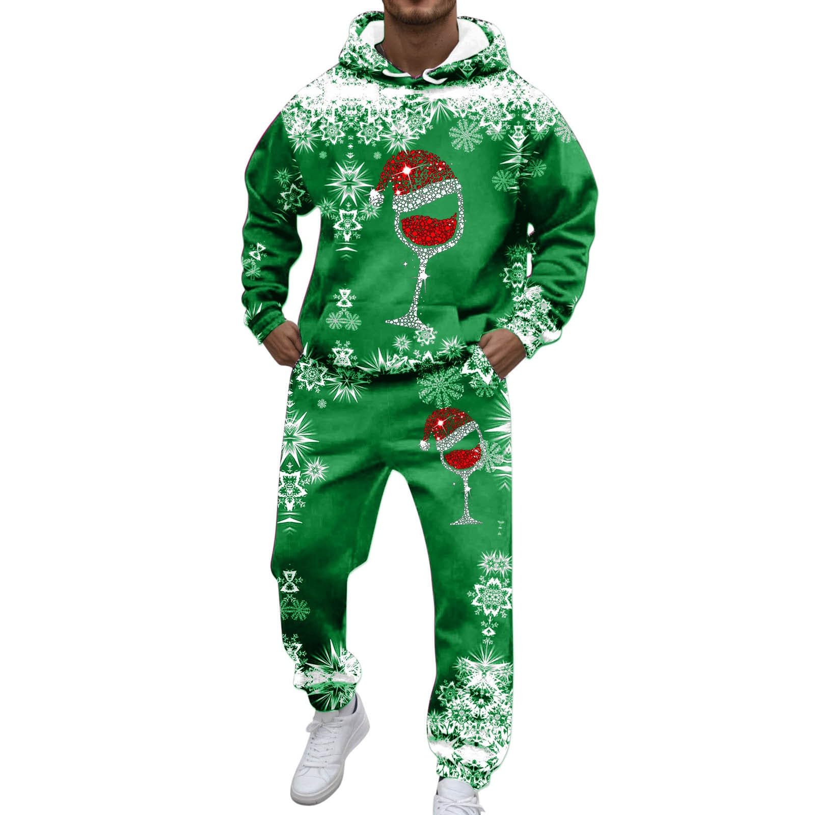 Ensemble homme sweat à capuche et jogging vert XXL décontracté - 6