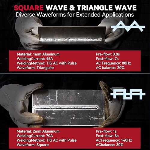 Miniatura 12 de ARCCAPTAIN DC 5 en 1 soldador TIG con pulso, soldador multiproceso de 200Amp con HF TIG/elevación TIG/pulso TIG/punto TIG y palo, máquina