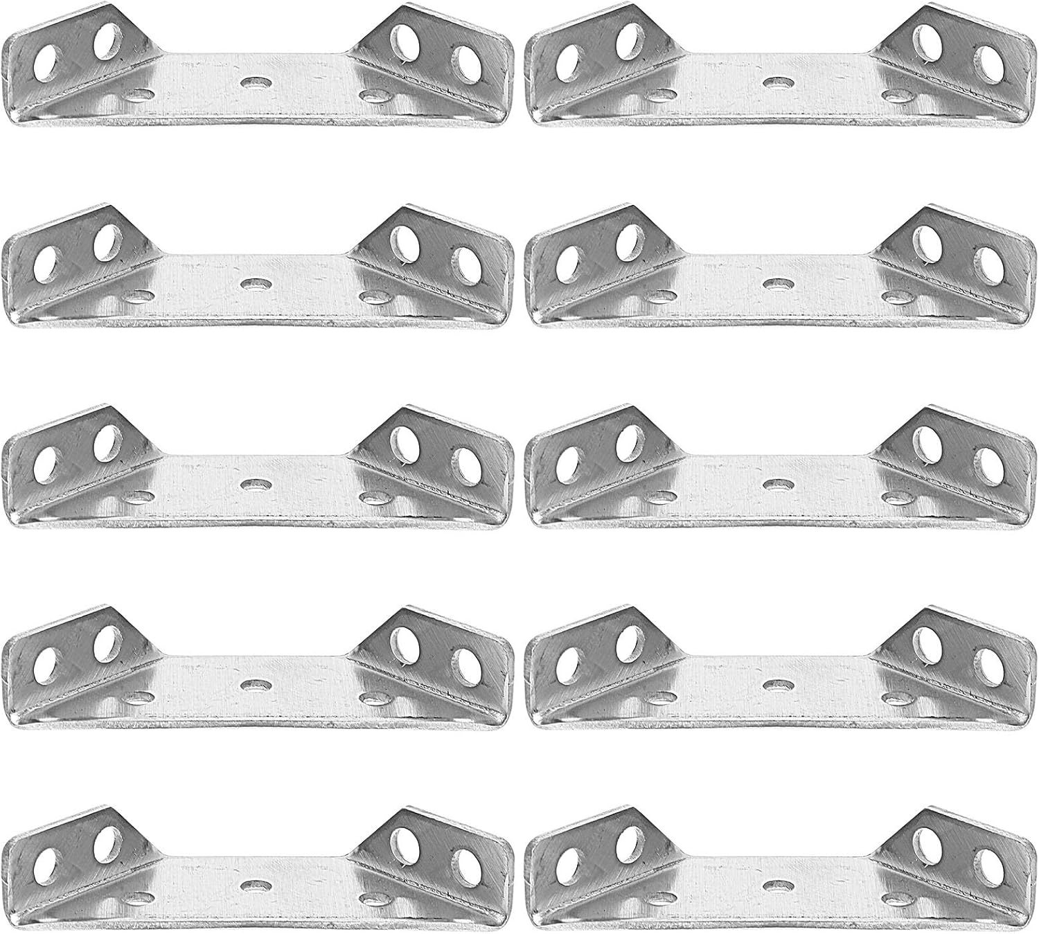 UKCOCO Furniture Corner Bracket 3 Sided Fixed Support Stainless Steel Angel Joint Brackets 10 Pcs for Shelf