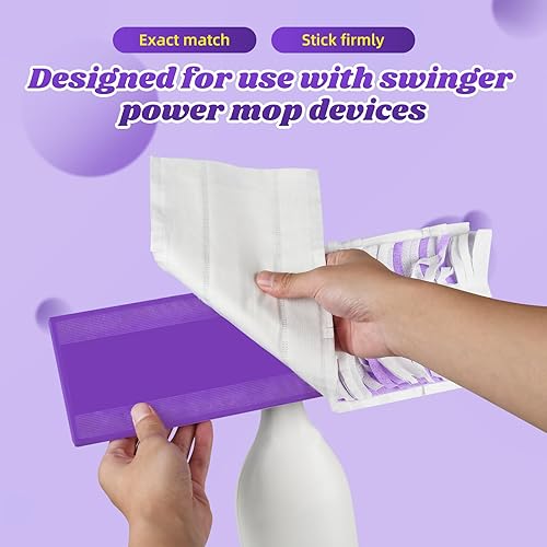 Miniatura 7 de Paquete de 24 almohadillas desechables para mopa eléctrica multisuperficie, repuesto para limpieza de suelos