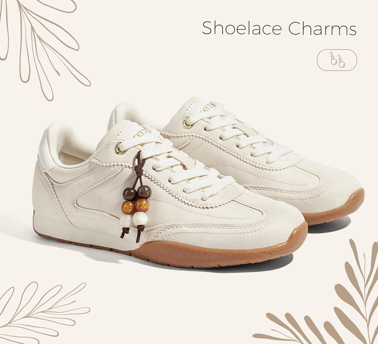 LUCKY STEP Women's Retro Casual Fashion Sneakers Classic Anti-Slip Neutral Walking Shoes Stylish Trainers Tennis Trendy Footwear
