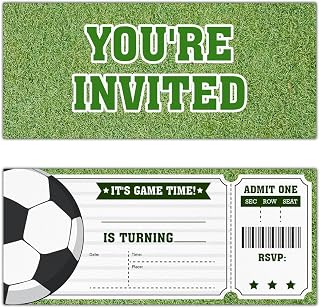 Soccer Birthday Invitations Soccer Ticket Invitations, Set of 20 Invites with Envelopes