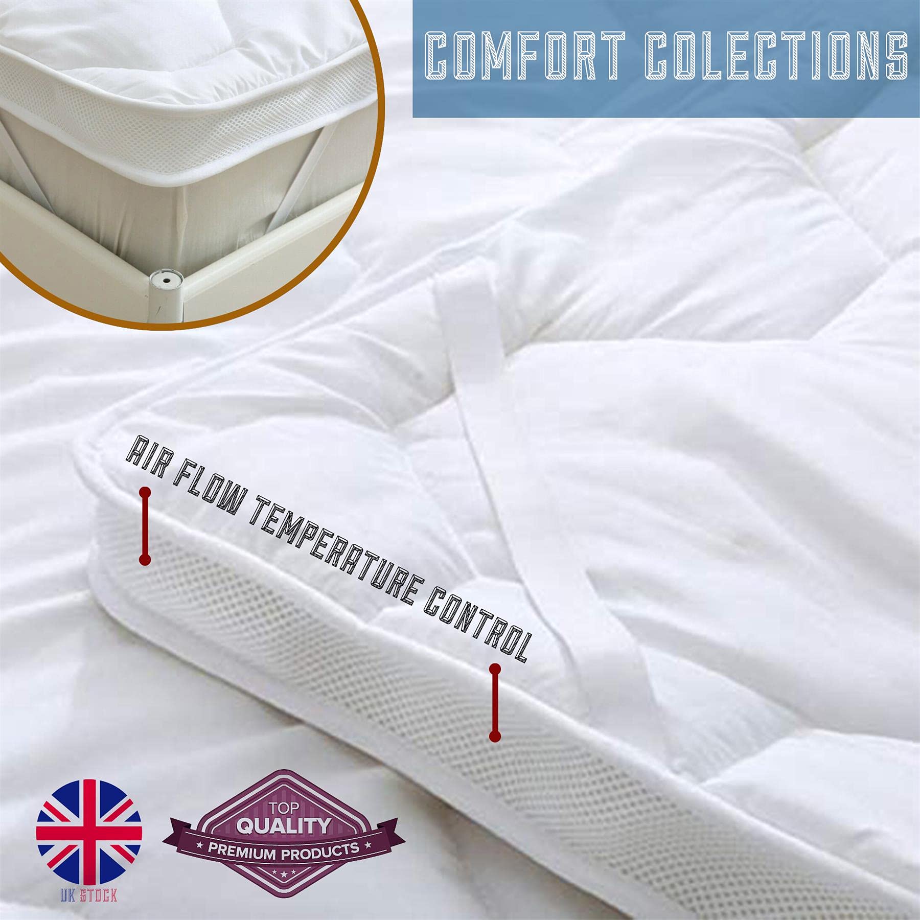 Surmatelas Microfibre Feluna 70x140cm | Rembourrage 500g/m² | Protège-matelas Doux Et Lavable