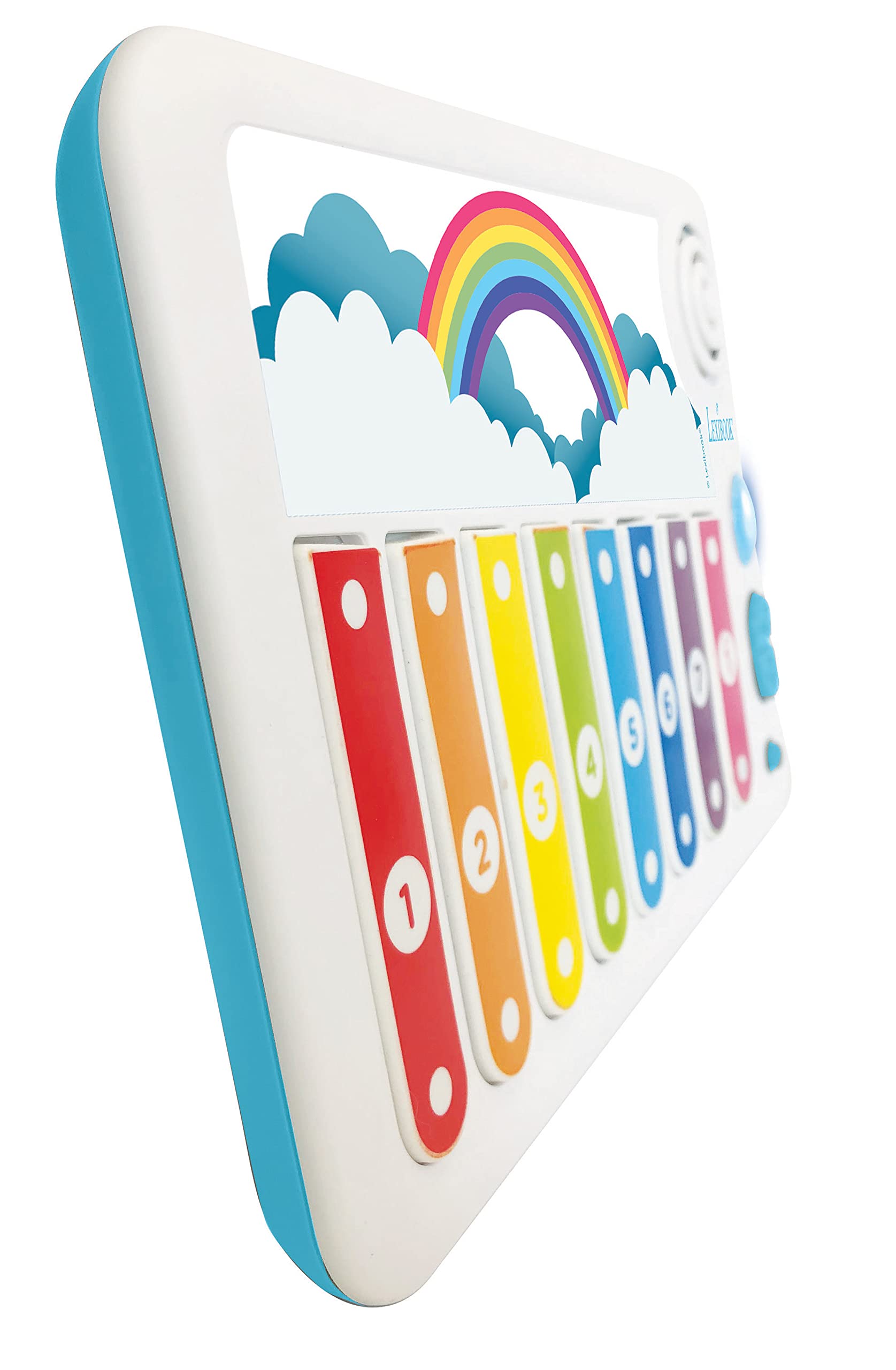 Lexibook Xylofun Elektroniczny i Edukacyjny Ksylofon dla Dzieci. Zabawka Muzyczna. 8 Klawiszy. Sygnalizacja Świetlna. 2 Pałeczki w Zestawie. Biały, Niebieski. K340
