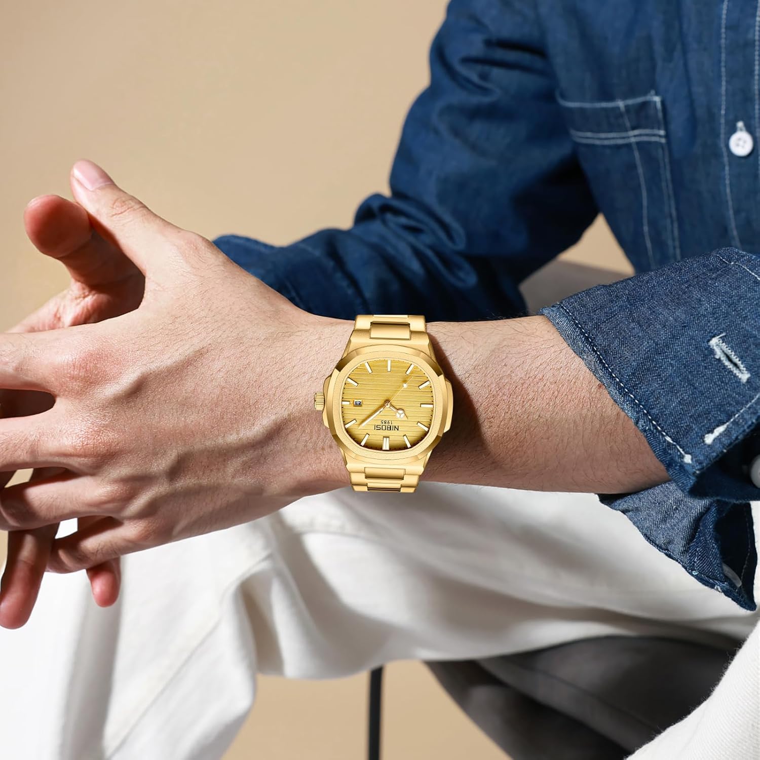 NIBOSI Men Watches Analog Quartz Stainless Steel Military Watches for Men Waterproof Business Classic Wrist Watch with Date - Image 6