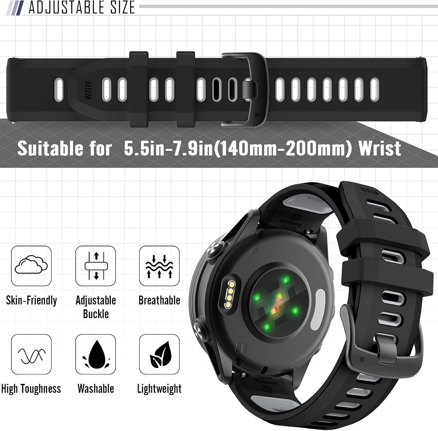 Watch Bands for Garmin Forerunner 570 (47mm)/Forerunner 265 & 255 image 3