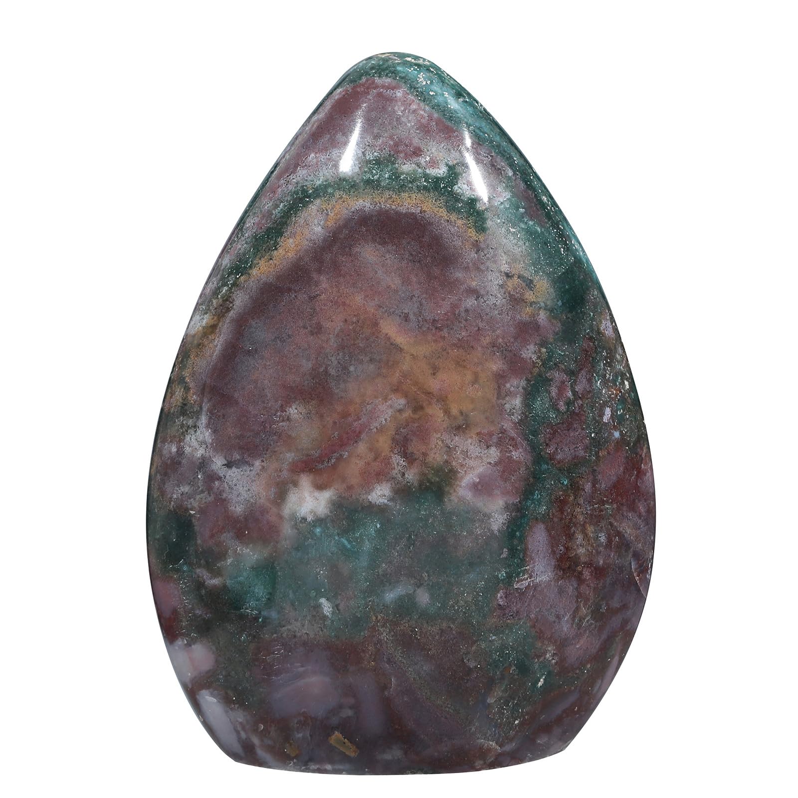 Piedra de cristal de jaspe oceánico coleccionable, espécimen mineral natural pulido Nupuyai