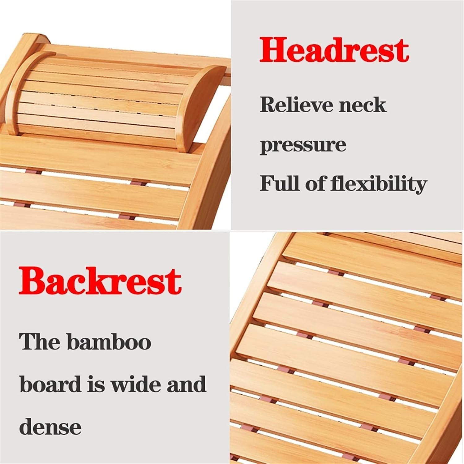 MEHWSUR Wooden Folding Rocking Chair Zero Gravity Chair Garden Deck Chairs Reclining Sun Lounger Chairs,Patio Rocking Chairs Bamboo Loungers for Heavy Duty Adults Elderly
