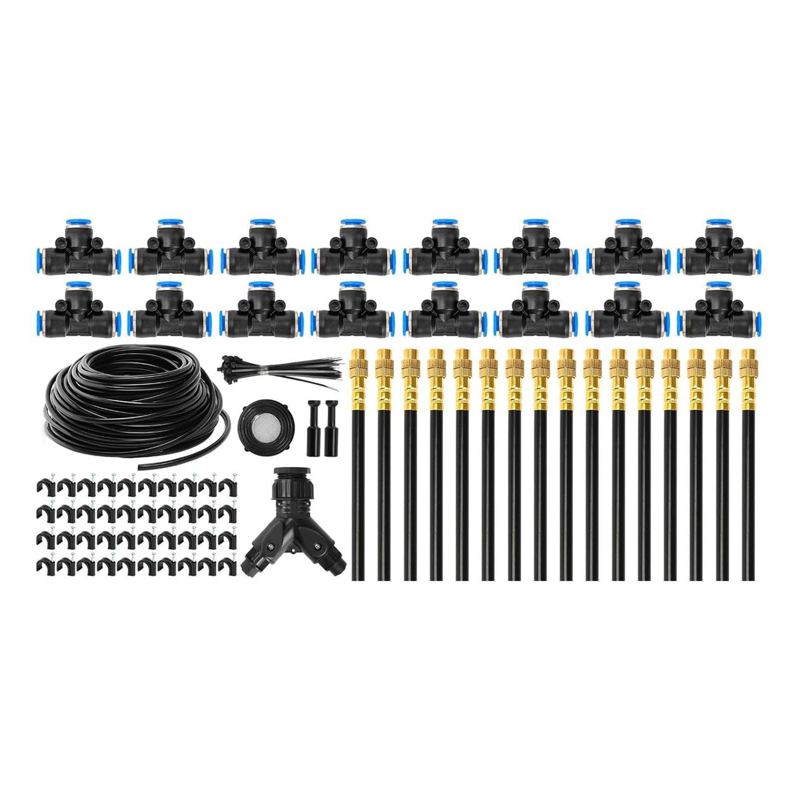 Fast Fit Gartenbewässerungsset mit verstellbaren Nebel und Tropfdüsen für die Pflanzenpflege Gewächshaus und auf der Terrasse Tropfbewässerungsset, Bewässerungsschlauch, Gartennebel, verstellbare