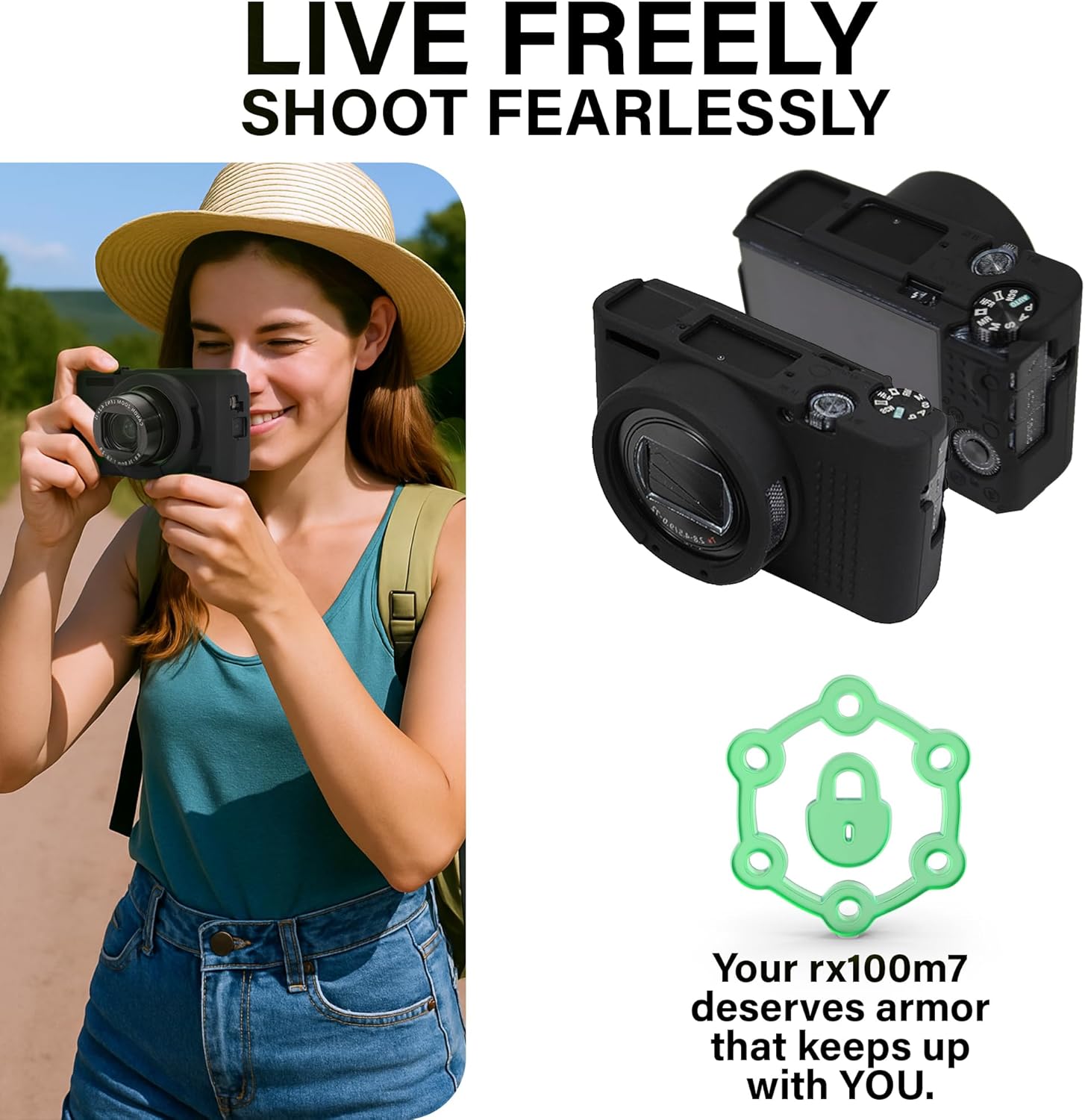 Silicone Case for Sony RX100 VII Camera, Soft Protective Cover with Anti-Slip Grip and Lens Protection for DSC-RX100 VII Digital Camera, Scratch Resistant (Black) - Image 5