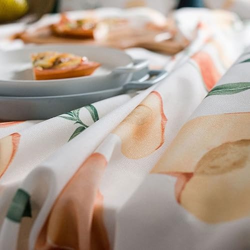 Miniatura 4 de FINPAN Tablecloth Peach Printed Tablecloth Waterproof Washable Decorative Home Kitchen Dining Table Cover Rectangular Mantel Mesa (Color  Same as