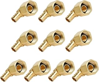 10-Pack EFIELD Barb Crimp Pex Fittings 1/2" X 1/2" Female NPT Swivel Elbow Adapter, Heavy Duty,ASTM F1807, (1/2-inch)