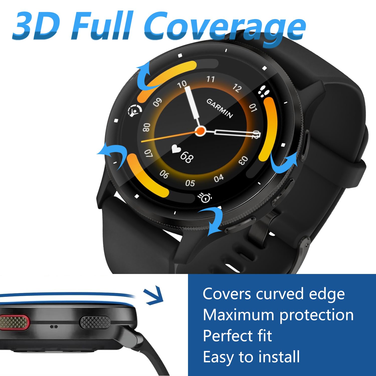 PC + custodia protettiva in vetro temperato per Garmin Venu 3