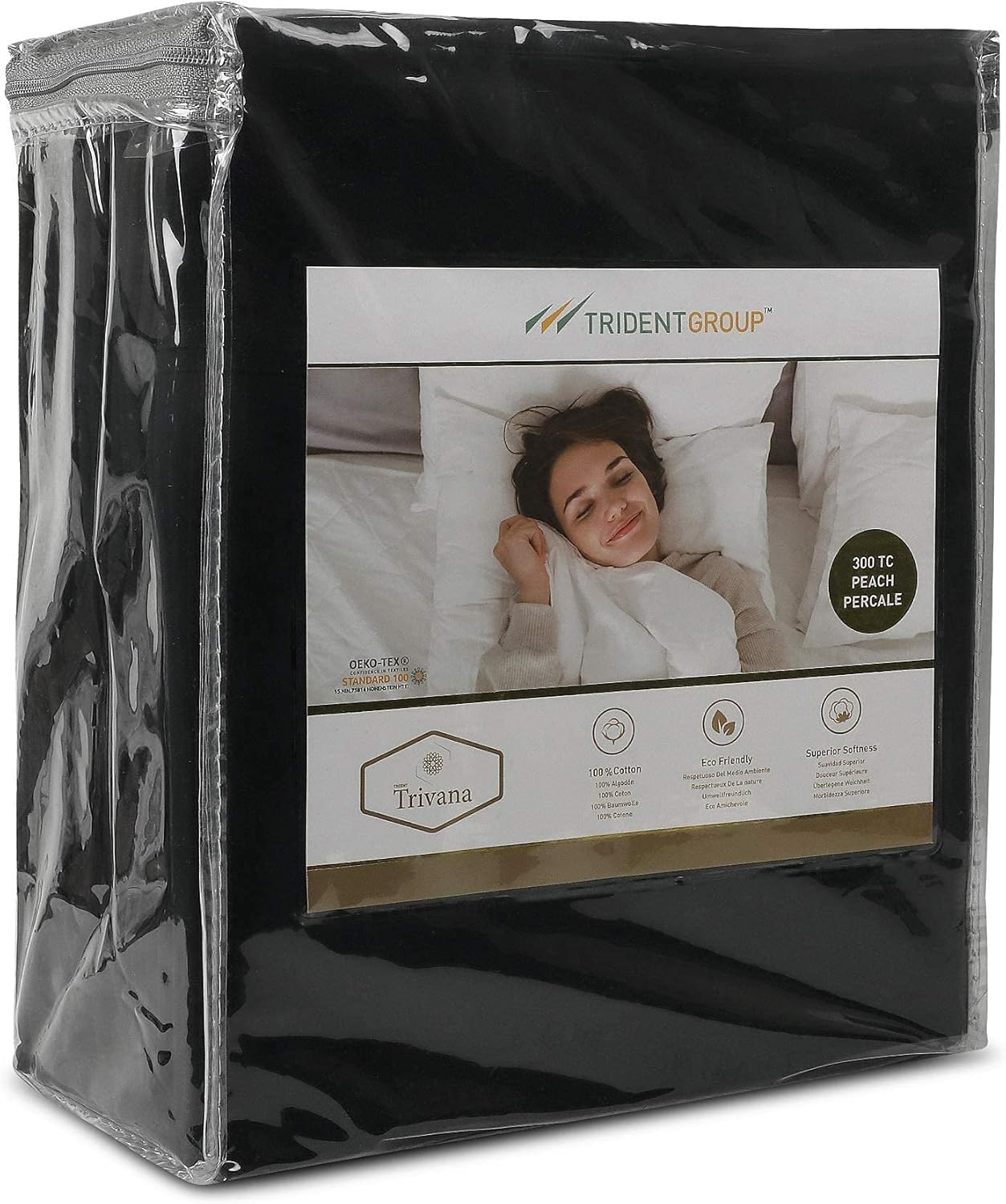 TRIDENT Queen Sheet Set 300 Thread Count, 100 Cotton