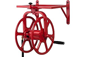 Liberty GARDEN 713 Revolution Multi-Directional Rapid Reel Garden Hose Reel, Red