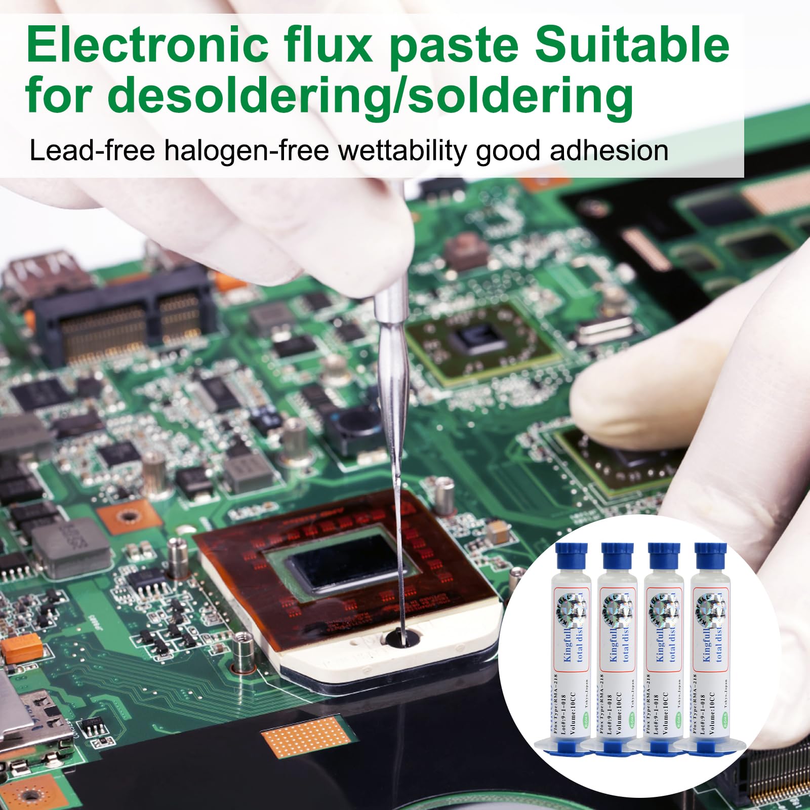 Flussanti per Saldatura, 4 Pezzi Flussante Senza Piombo, No-clean Pasta Saldante Flussante alla Colofonia per PCB SMD BGA PGA Elettronica Saldante