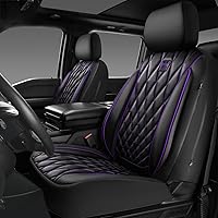 Vista 22 de CAR PASS Piping - Fundas de asiento delantero de automóvil de piel sintética de lujo, impermeables, antideslizantes, compatibles con reposabrazos