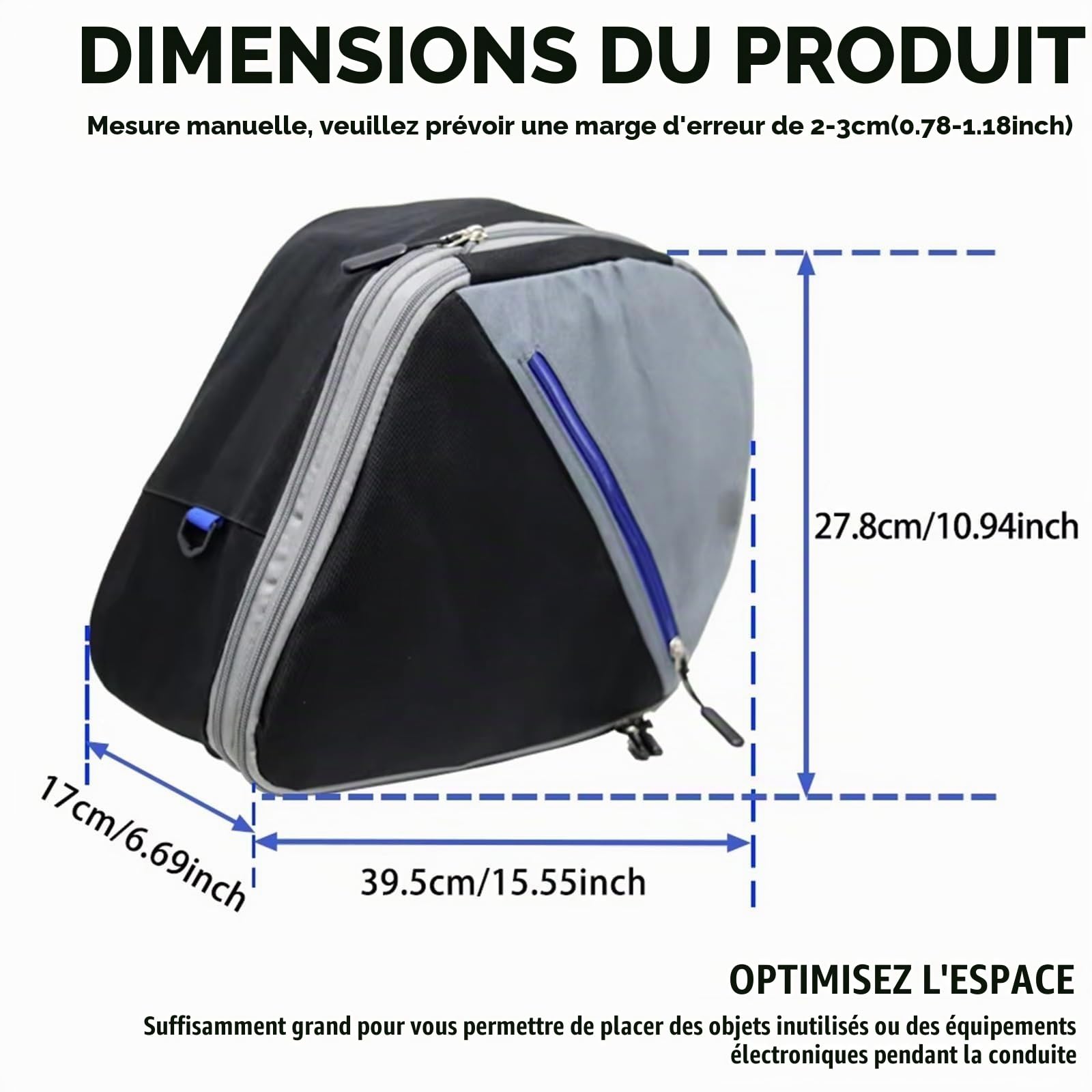 Selle Sac à Dos à Moto Valise Intérieure Extensible Noire Pour Valises Pour Tracer 9 900 Et GT Sac Latéral Moto(Blue)