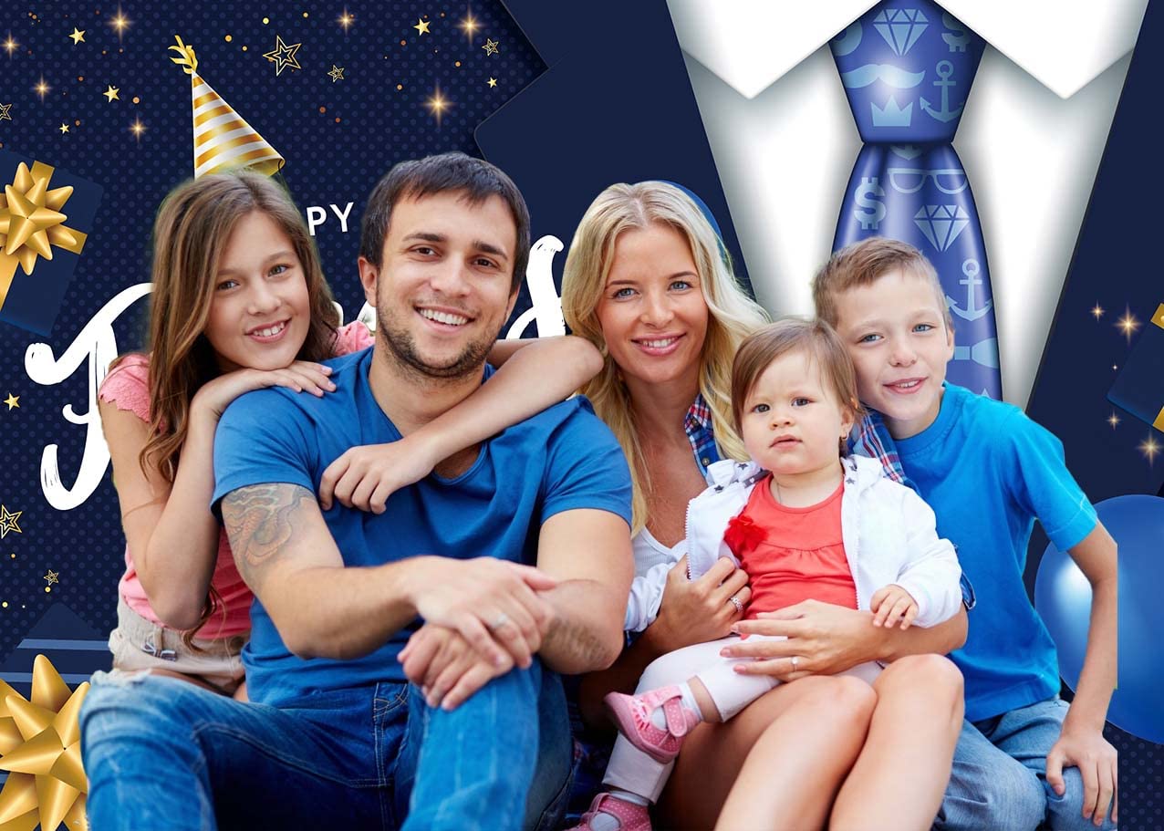 Fotohintergrund „Happy Father‘s Day“ Mit Donut-Motiv – Vatertagsdeko, 2,4 X 1,8 M, Vinyl, Faltenfrei