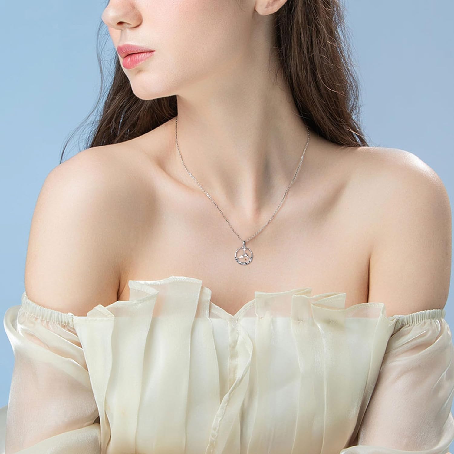 Mustard Seed Necklace Sterling Silver Mountain/Daisy Faith Necklace Christian Jewelry Gift for Women - Image 2