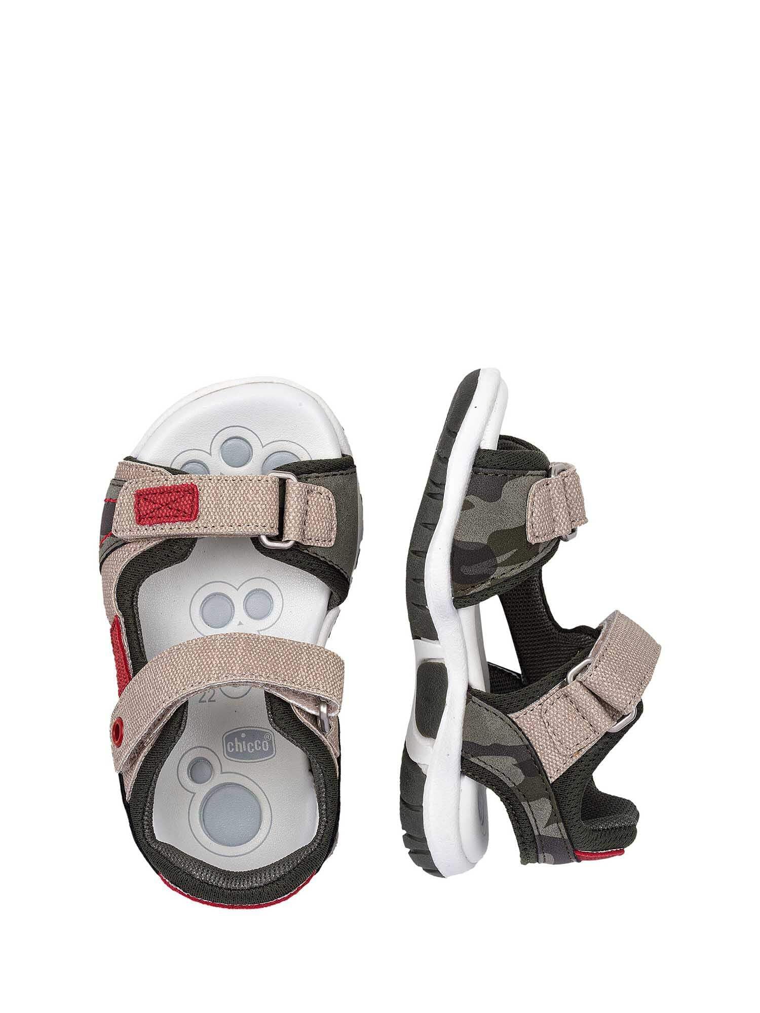 Chicco, Sandalo da Bambino dal Look Sportivo in Materiale Stampato, Regolabile con Doppio Velcro, Beige, 30 EU