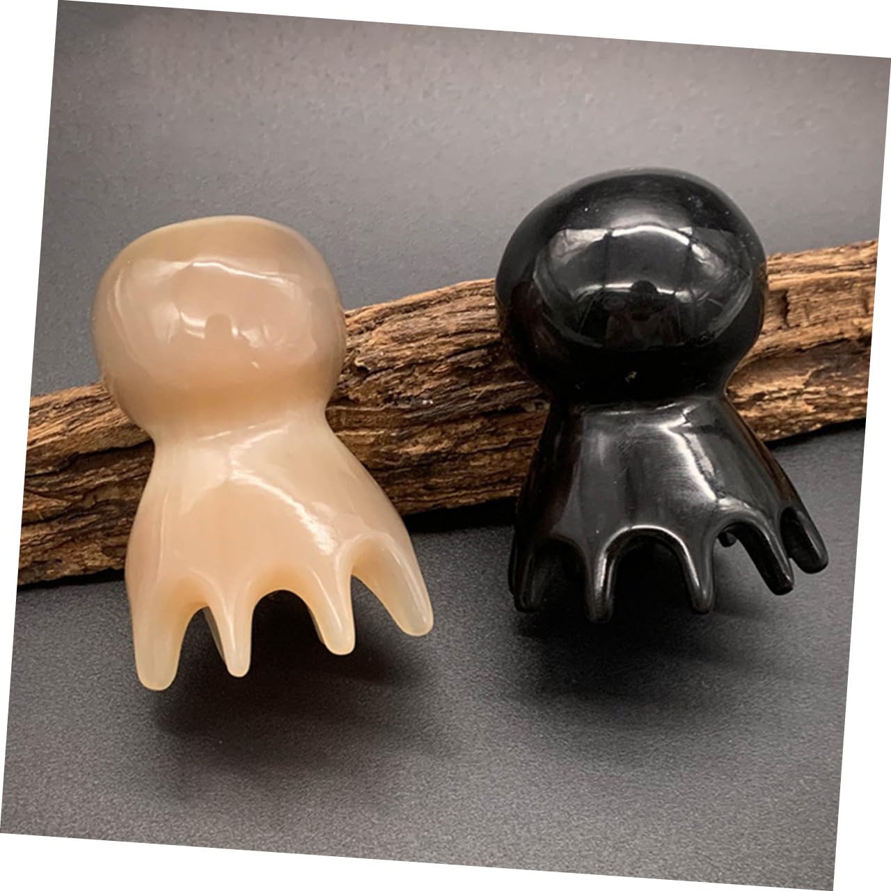 2pièces Peigne De Massage Corne De Yak Peigne Anti-statique Naturel Pour Soins Capillaires Noir Stimule Circulation Sanguine Et Soulage Les Tensions Cérébrales