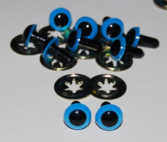 Pack of 5 Pairs - Blue Crystal Eyes with Metal Backs - 6mm - Safety Eyes for Soft Toys or Teddy Bears