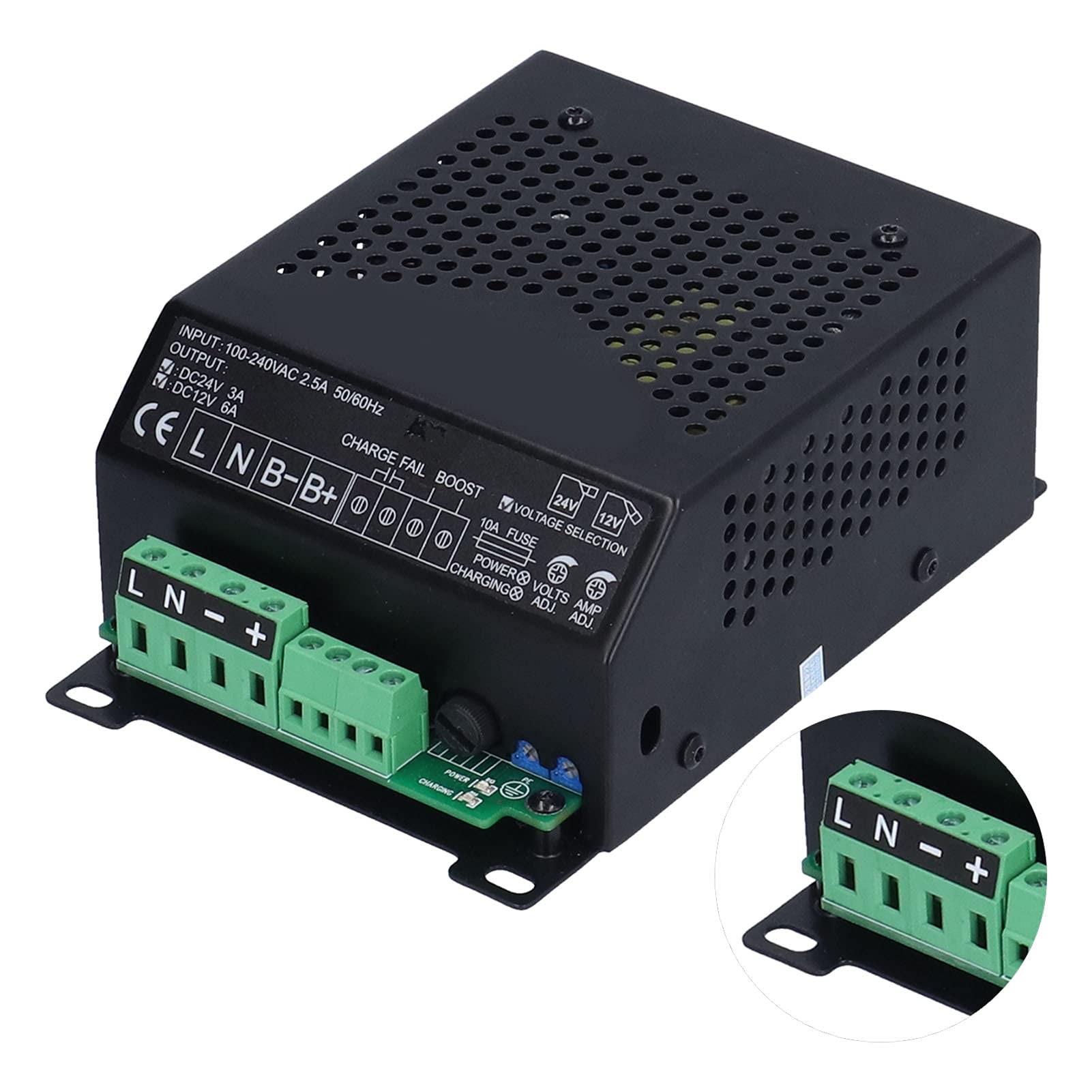 Chargeur de Batterie Intelligent 12V/24V pour Groupe électrogène AC100-240V LBC2403-1206B