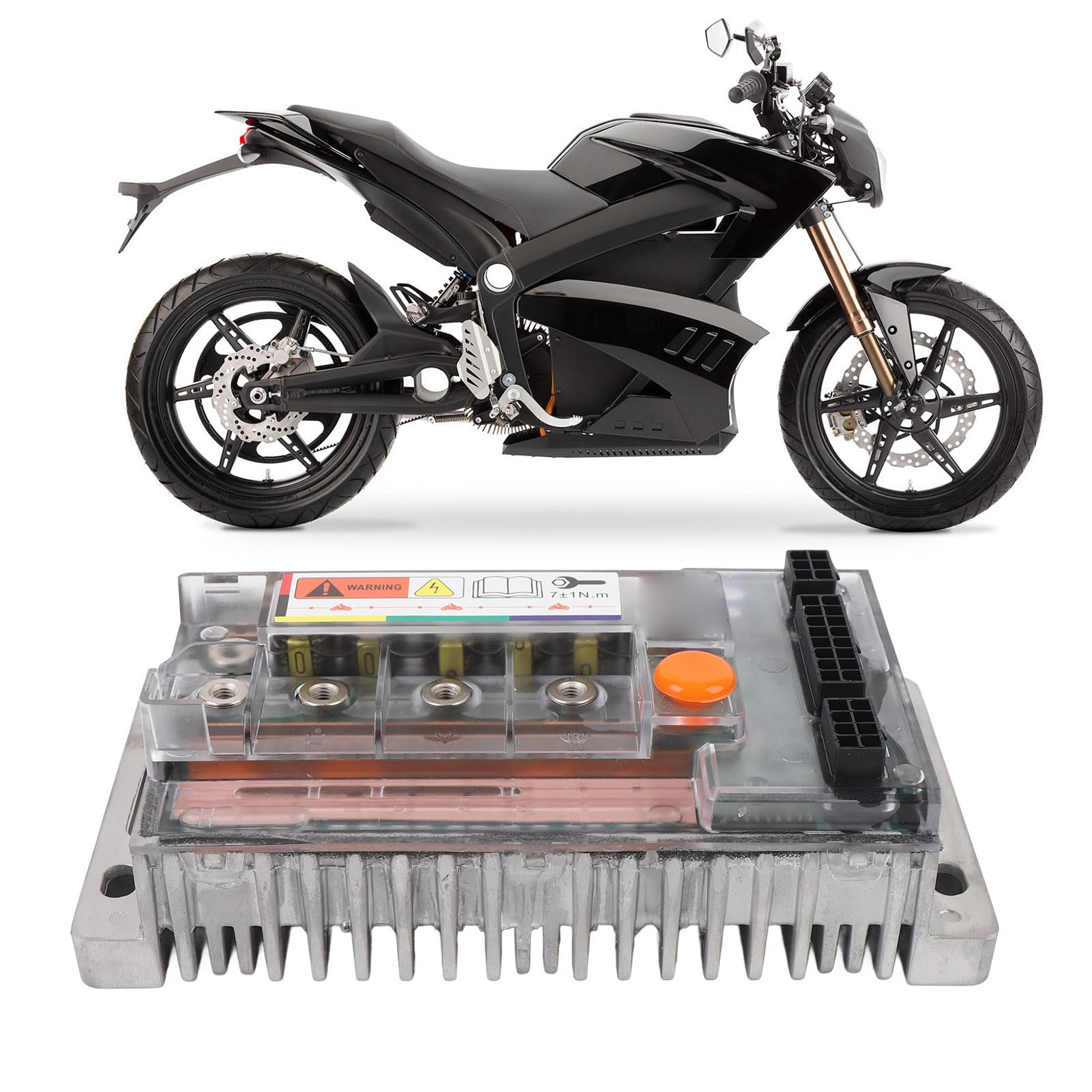 AMONIDA Elektryczny Sterownik Bezszczotkowy, Sterownik Motocykla Elektrycznego 72 V DK72360 Bezszczotkowy Silnik Prądu Stałego SineWave z przezroczystą obudową, do Silnika QS o Mocy do 3000 W