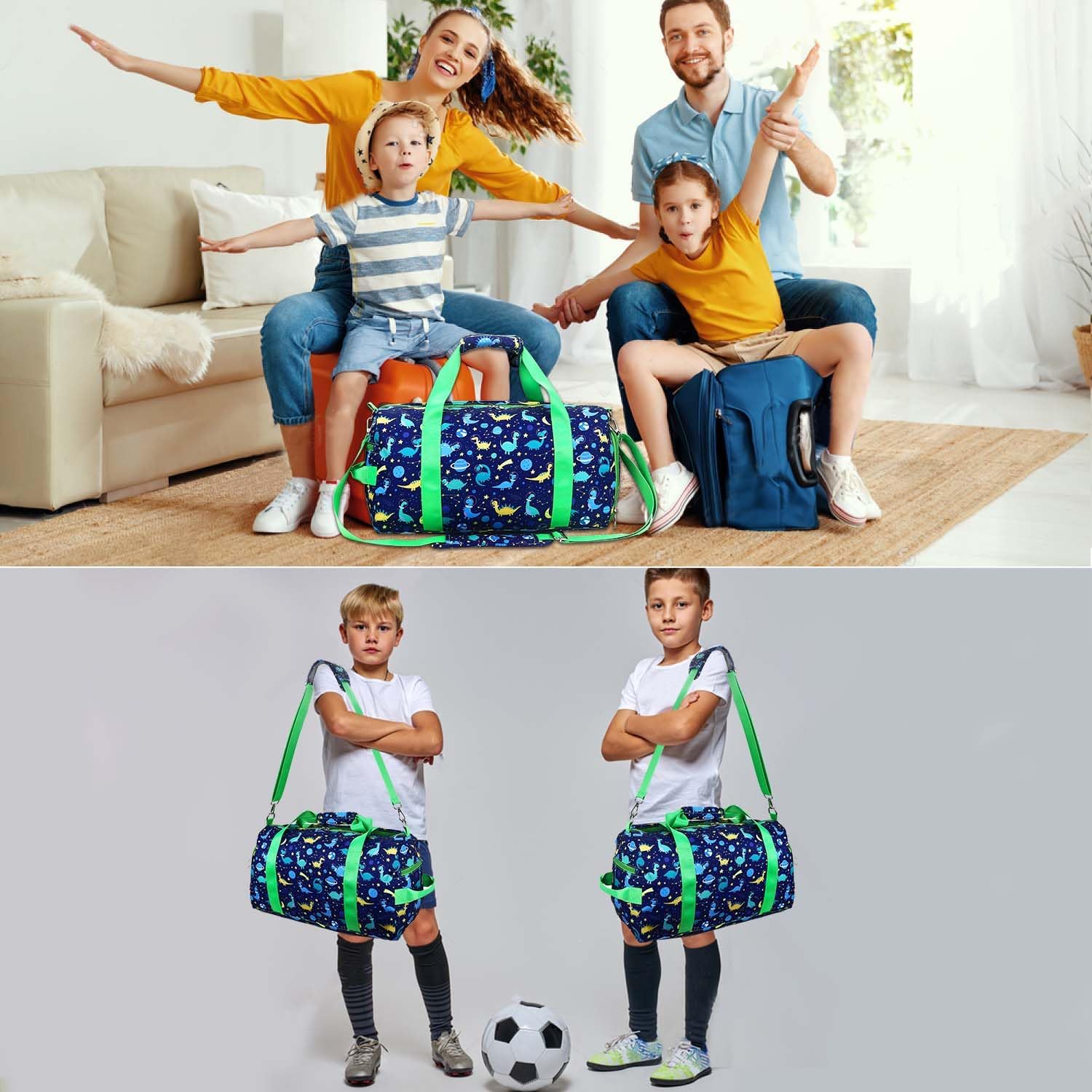 Gym Travel Duffle Bag for Girls - Gymnastics Sports Dance Bag with Shoe Compartment & Wet Pocket Panda Kids Travel Bag Teens Weekender Sleepover Carry On Bag - Image 6