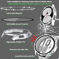Vista 9 de JOYOZY Correa de reloj de liberación rápida de 0.787 in, correa de acero inoxidable y bisel de diamante para Samsung Galaxy Watch 4 1.575 in/1.732