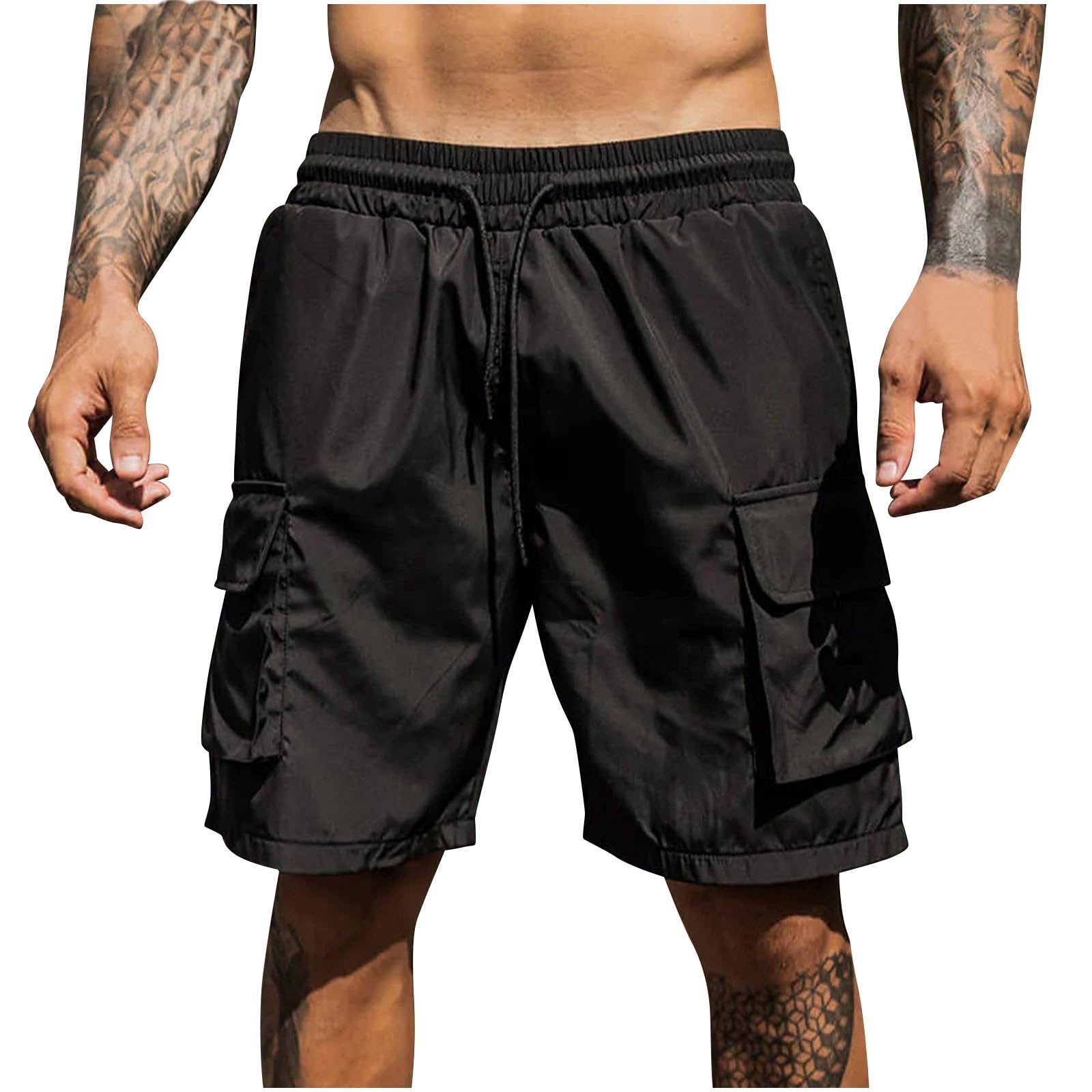 Men's Cargo Work Shorts Quick Dry, Summer Lightweight Stretch Military Men Hiking Shorts with Multi-Function Pockets