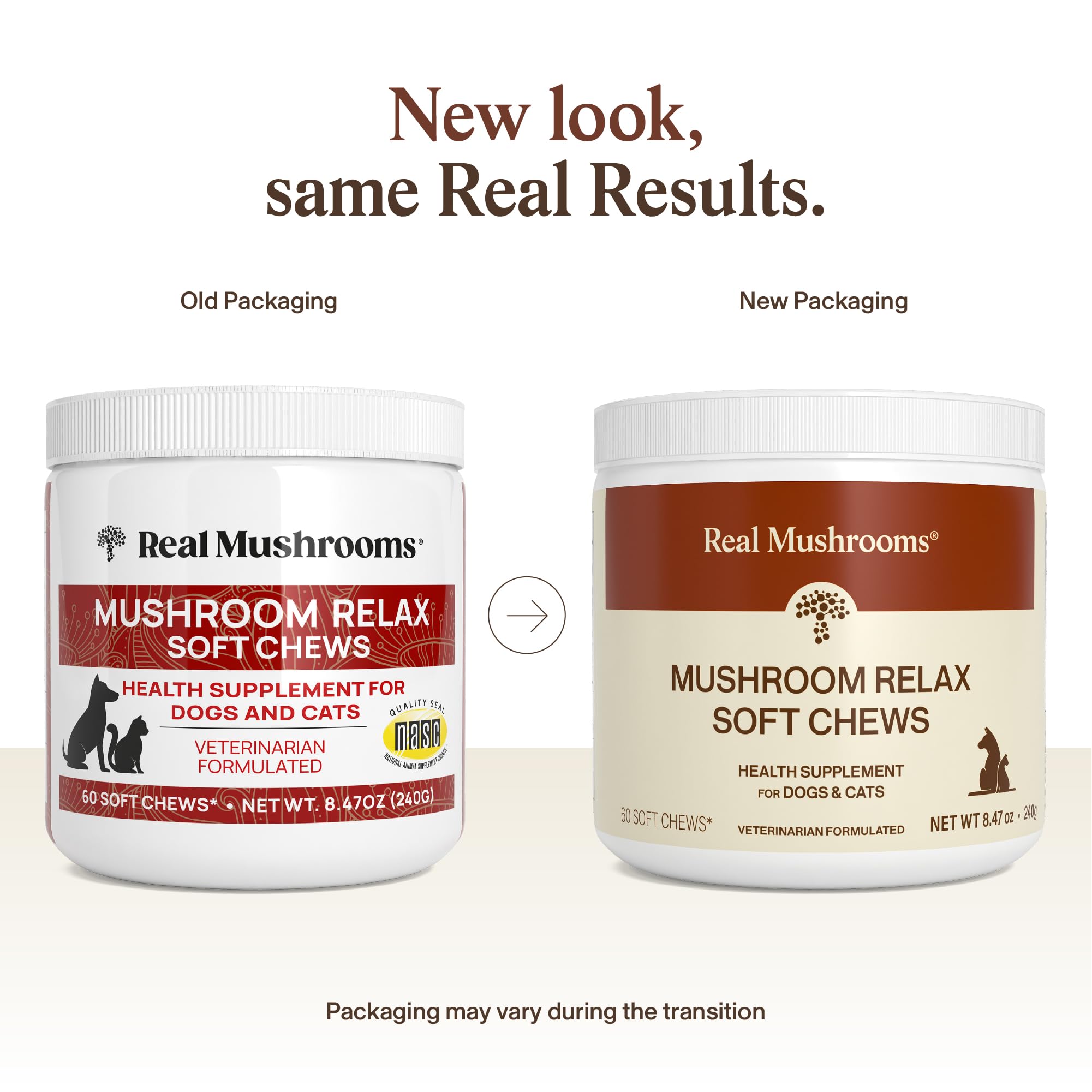 Real Mushrooms Masticables calmantes para perros, golosinas calmantes para gatos y perros, Reishi y melena de león, golosinas calmantes para perros, masticables calmantes para relajación, mordeduras