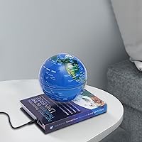 Vista 7 de Globo flotante de levitación magnética de 6 pulgadas, mapa del mundo giratorio antigravedad y base de libro, luz LED que cambia de color, globo