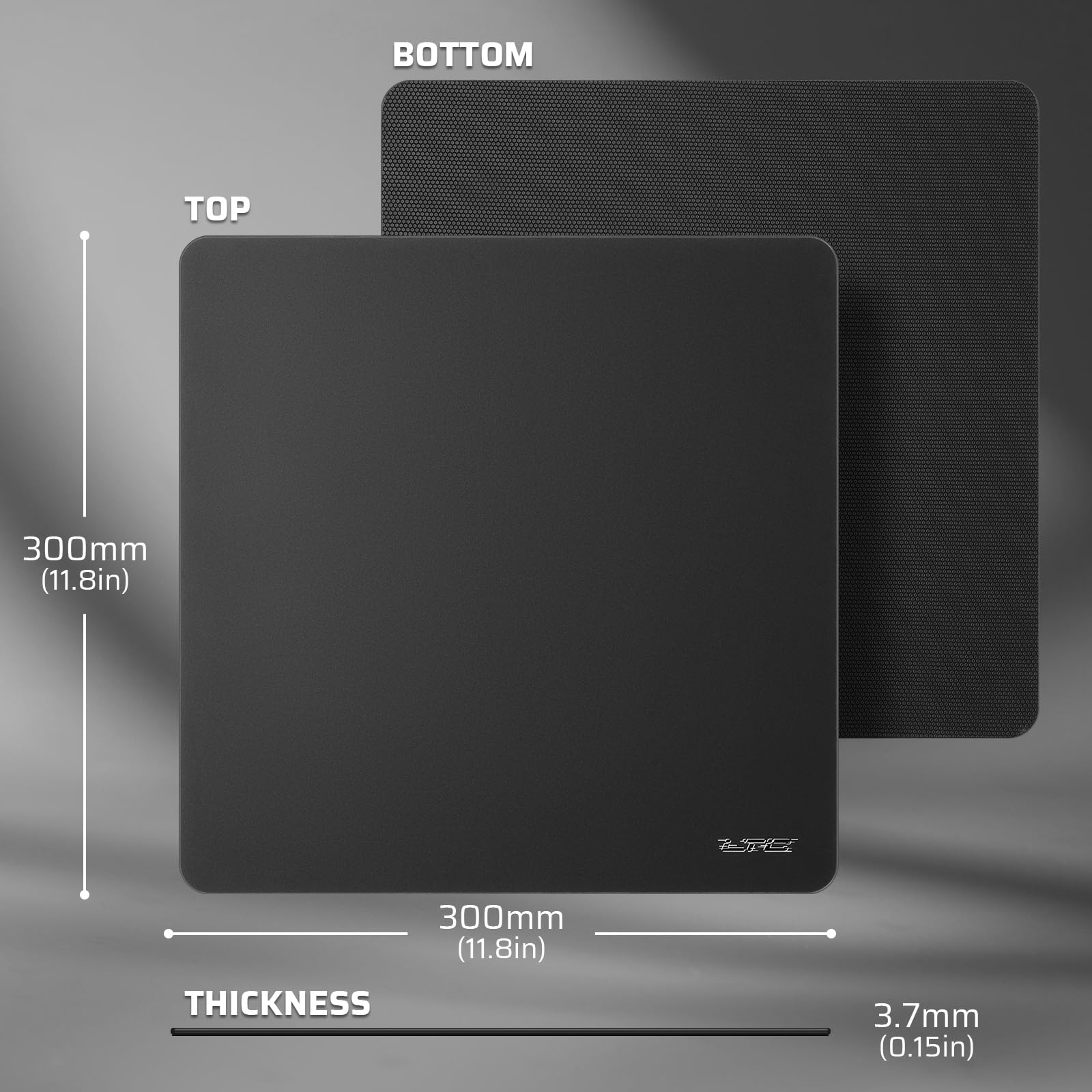 LTC Tappetino per mouse da gioco in vetro, superficie micro-incisa ultra liscia, migliore precisione e velocità, vetro temperato, resistente a urti e graffi, base in gomma siliconica ad alta densità