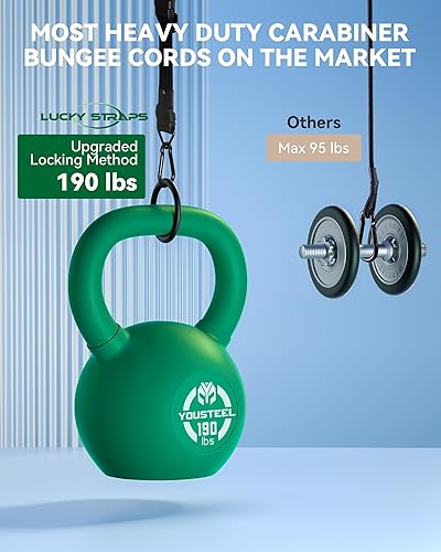 Miniatura 35 de Cuerdas elásticas, 24 pulgadas, para exteriores, resistencia máxima a la rotura de 190 libras, negras, con mosquetones, para portaequipajes, carga