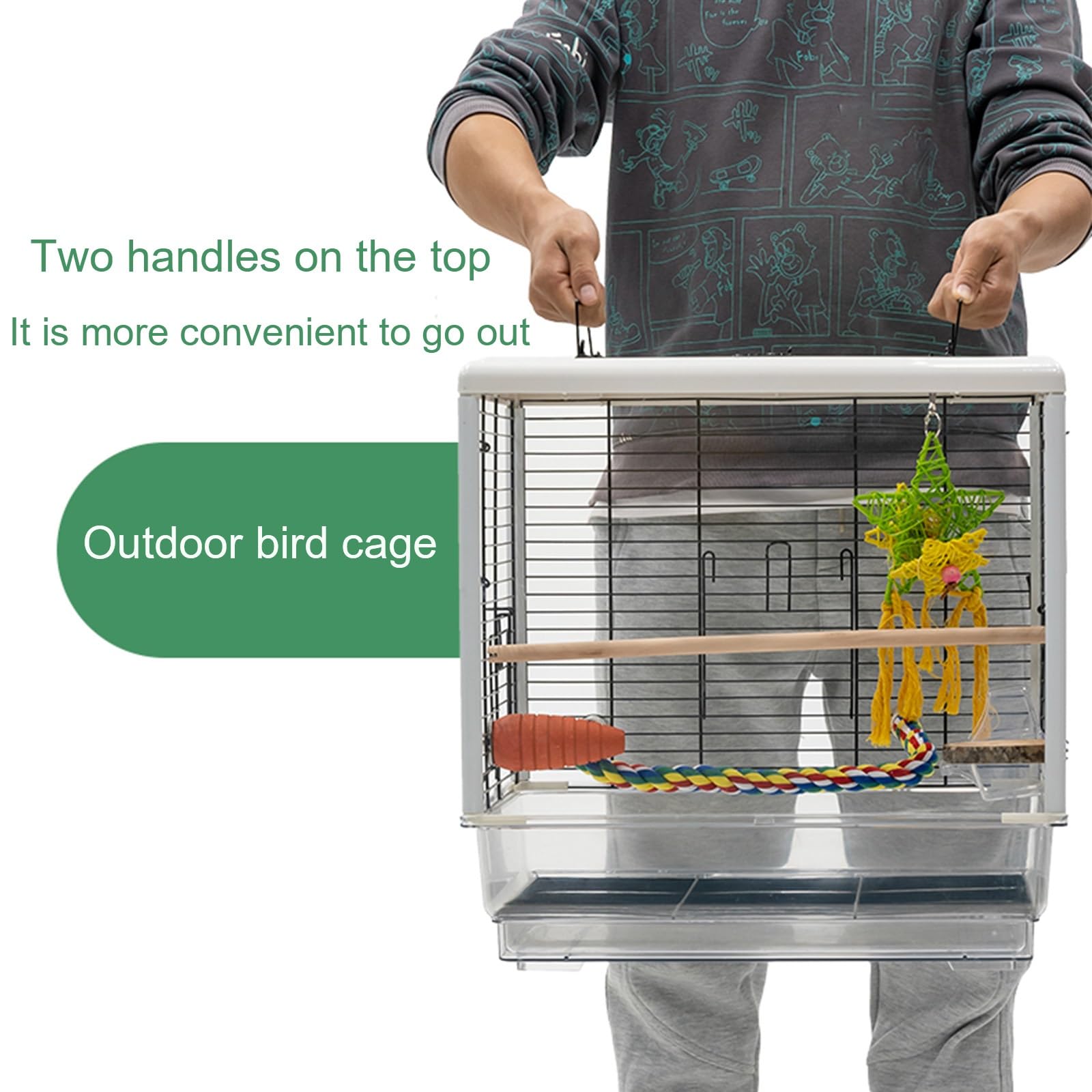 Jaula Trampa Palomas, Jaula Canarios, con Claraboya, con Accesorios, se Puede Llevar Al Exterior, for Pájaros Pequeños y Medianos