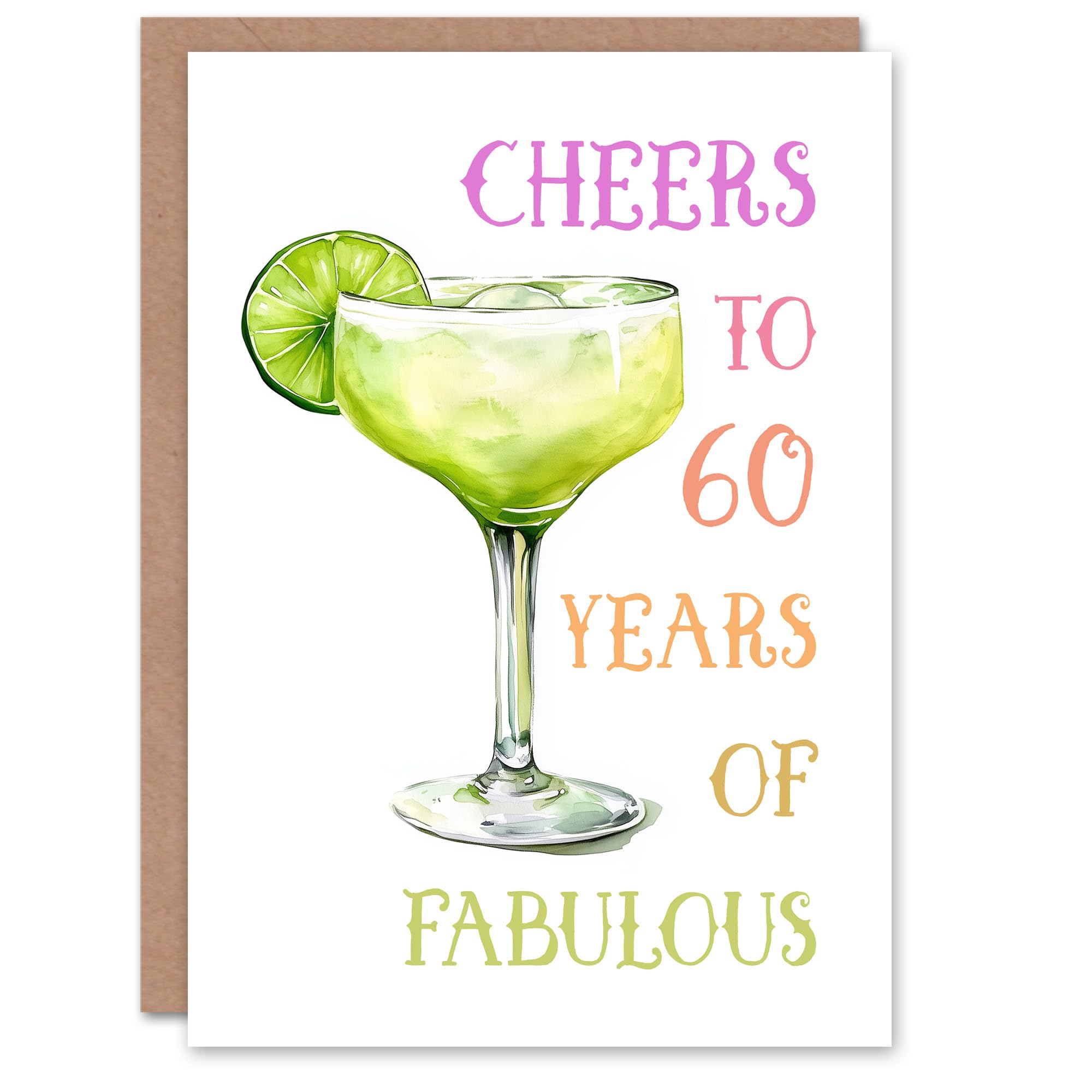 Artery8 Cheers to 60 Years of Fabulous Margarita Fun 60th Birthday Card For Women