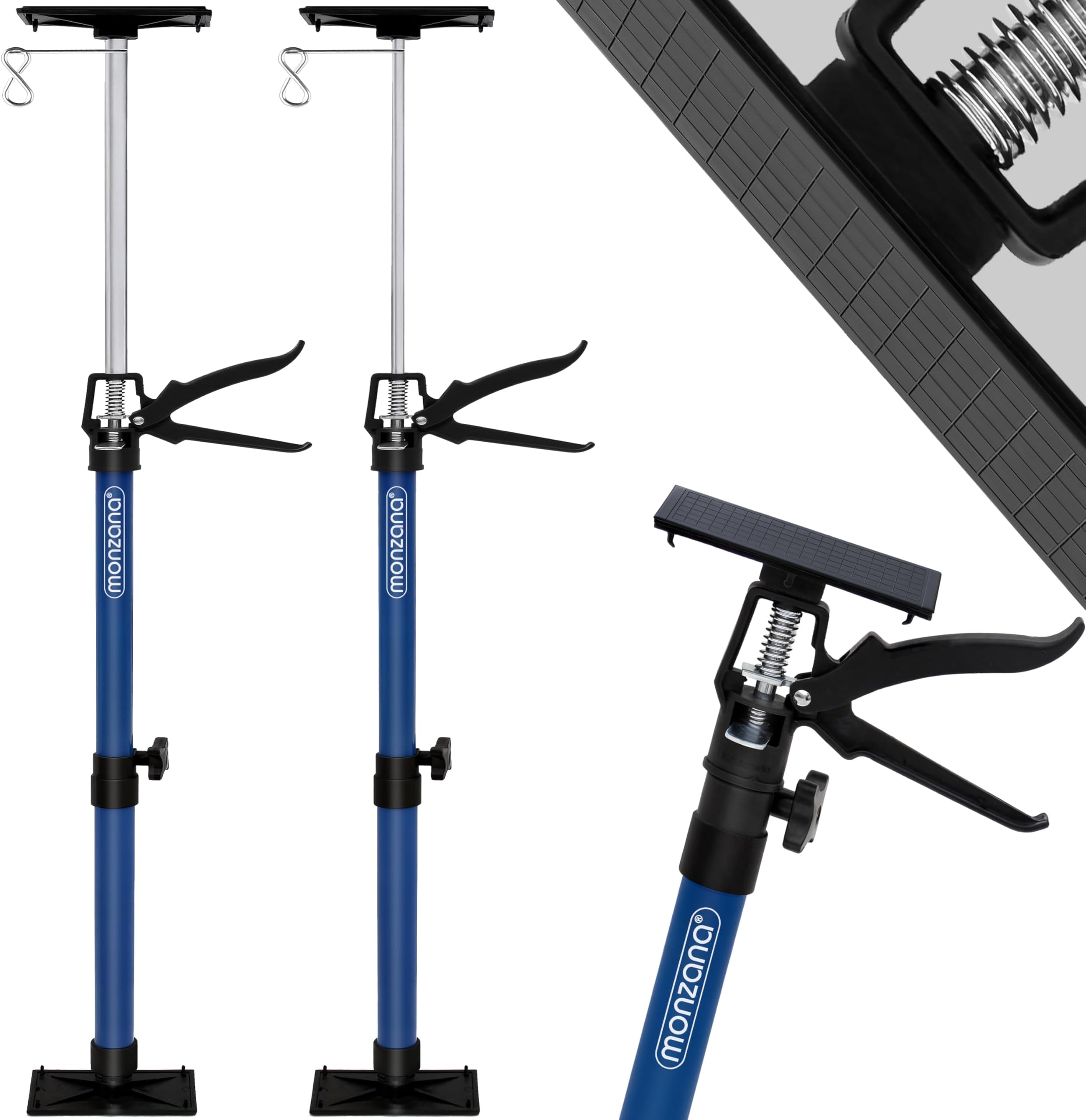 DEUBA® Ceiling Support Set of 2 Infinitely Height-Adjustable Mounting Support 115-290 cm up to 30 kg Ceiling Tensioner Frame Tensioner