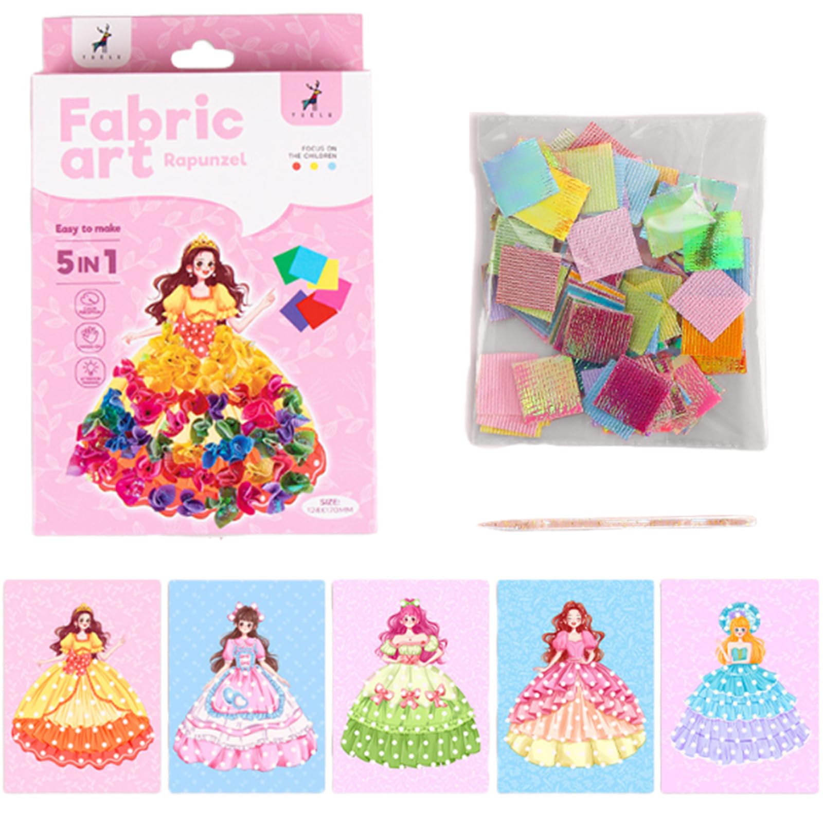 Poke Art for Girls Long Hair Princess Themed Poke in Art Set, DIY Arts and Crafts for Kids with 5 Boards