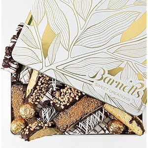 Christmas Gift Basket with Biscotti Cookies & Chocolate Truffles, Holiday Cookie Gift Tin Ideas for Women, Food Delivery for Coworkers, Family & Friends