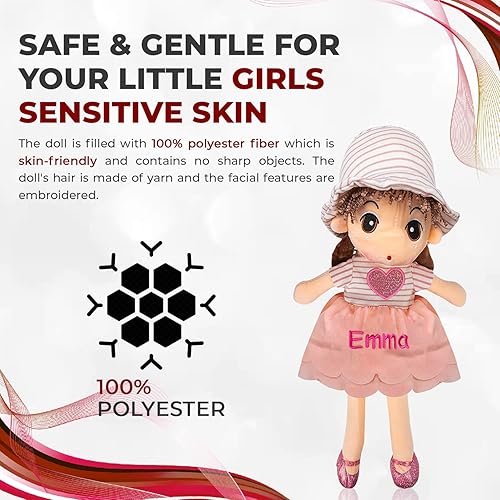 Miniatura 5 de Muñecas personalizadas para niñas pequeñas lindas muñecas de peluche con nombre bordado personalizado muñeca de bebé de peluche de 18 pulgadas con