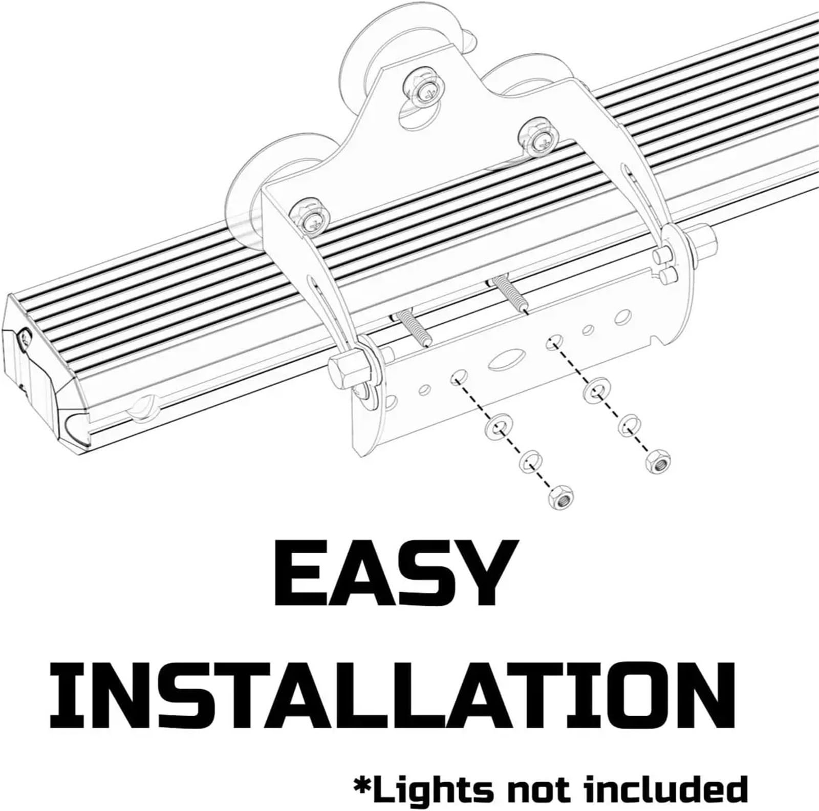 Para parabrisas coche, camión, vehículo, asesor tráfico, barra luz estroboscópica emergencia, soporte ventosa, 1/3 Uds. Soporte de Barra de Luz Soporte para Faros Delante(3pcs light bracket)