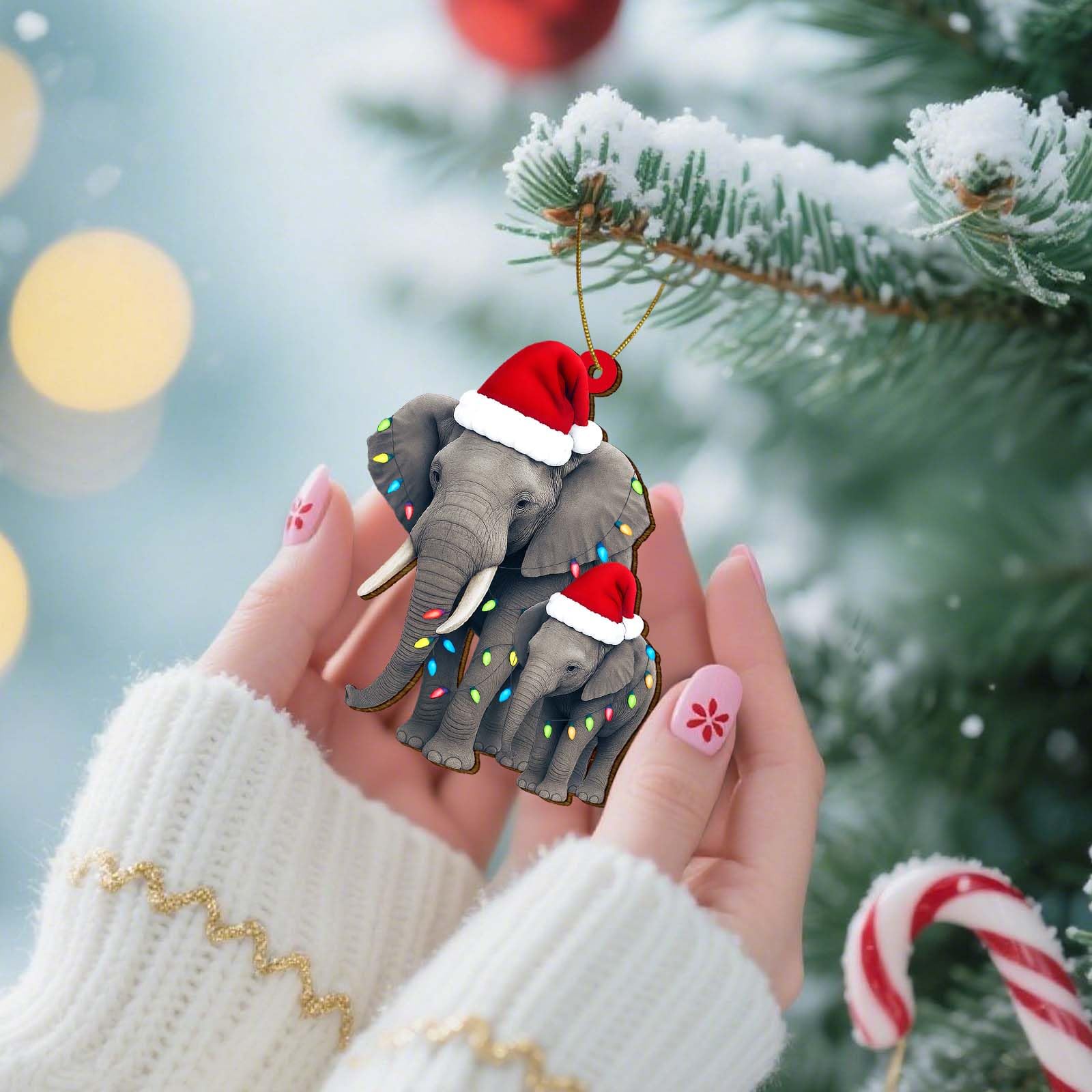 Cute Animal Christmas Ornaments - Wooden Hanging Decorations -3